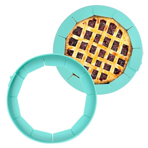 Image of HOHUIGO Pie Crust Shield, Silicone Pie Protector Cover for Edges of Pie 8-10.5’’, Heavy Duty Pie Shield Adjustable for Pie Pizza Baking Accessory Pie Ring Guards for Making the Perfect Pie