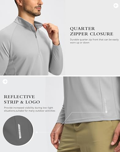 Image of G Gradual Men's Quarter Zip Pullover Running Athletic Shirts Long Sleeve