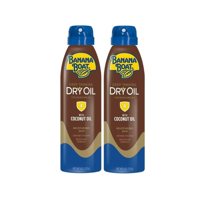 Skin care Deep Tanning Dry Oil Clear Spray Sun-screen SP-4 6 fl oz 2 Pack