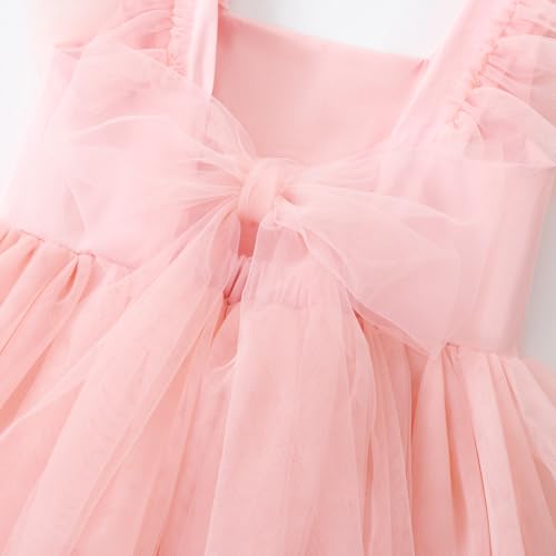 Baby Girls Tutu Dress Flutter Sleeve Toddler Sleeveless Princess Tulle Sundress Toddler Girls Vintage Party Dress4