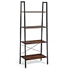 Giantex Ladder Shelf 4-Tier Industrial Bookshelf Storage Rack Shelves for Home and Office Use, Wood Display Rack with Metal Frame (Rustic Brown) Giantex Ladder Shelf 4-Tier Industrial Bookshelf Storage Rack Shelves for Home and Office Use, Wood Display Rack with Metal Frame (Rustic Brown)