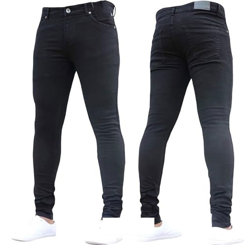 Men's Skinny Ripped Moto Biker Jeans Vintage Classic Distressed Denim Pants Tapered Slim Fit Outdoor Jeans2