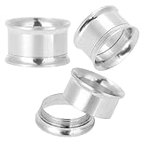 3 uds. Medidores de oreja de acero inoxidable, tapón de túnel, expansor, pendientes de camilla (16 mm)
