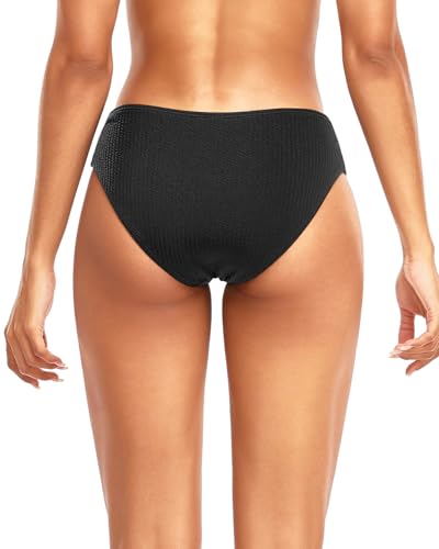 Image of Women Bikini Bottom Full Coverage Bathing Suit Bottoms Swimsuit Bottom | Low Waist Design, Side Strap Cutout, Full Rear Coverage, Secure Fit, Soft Breathable Fabric