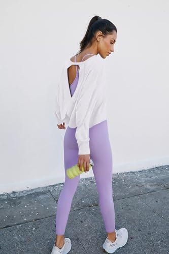 LASLULU Womens Open Back Long Sleeve Workout Tops Athletic Shirts Boat Neck Casual Running Tee Y2k Yoga Gym Tops4