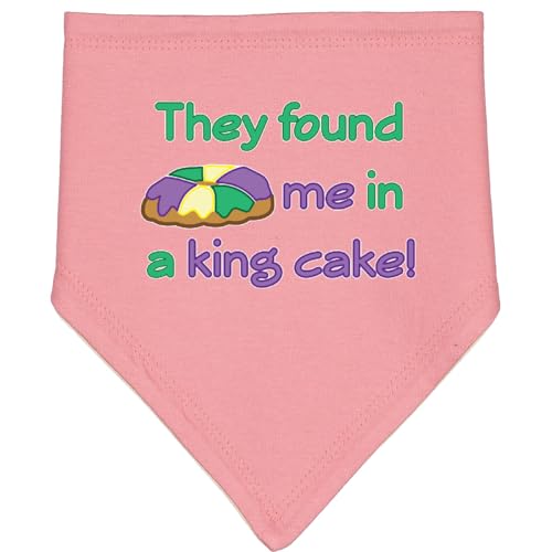 inktastic They Found Me in a King Cake Baby Bandana Bib