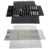 LIFKOME Bolsa Enrollable para Joyas Multifunción de Terciopelo Organizador para Pendientes, Adecuado para Viaje y Protección
