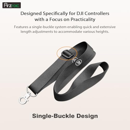 Arzroic Skin-Friendly Lanyard Adjustable Neck Strap with Clip/Mount, Remote Controller Accessories, for DJI Mini 2/3 Pro, Air 2S, Mavic 3, Mavic Air 2, FPV