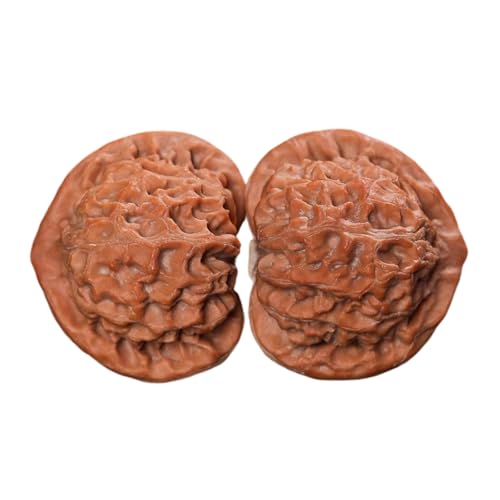 Natural Wenwan Walnuts Hand Massage Balls | 1 Pair 1.6" Chinese Walnut Fidget, Thoughtful Gifts Ornaments, Meaningful Gifts (Original Leather and Original Color - Young Master's Hat)