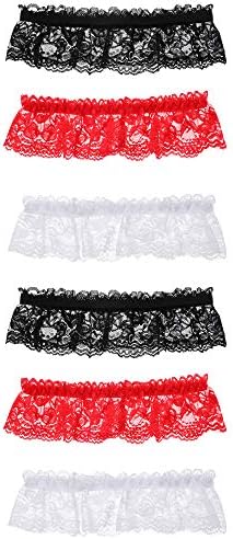 3 Pairs Wedding Garter Bridal Lace Garter Floral Lace Belt Leg Ring Set for Women Girls