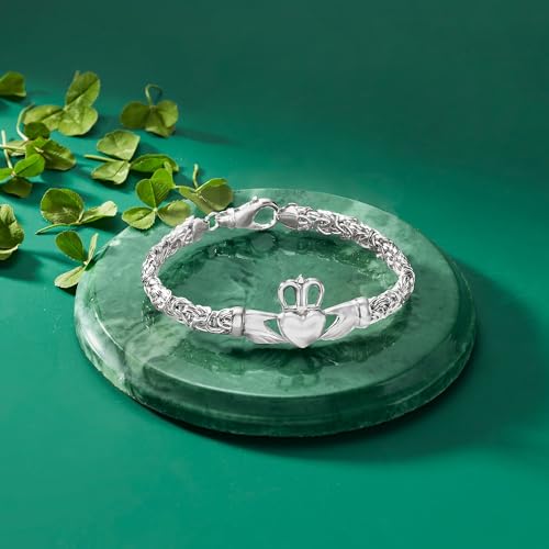 Ross-Simons Sterling Silver Byzantine Claddagh Bracelet3