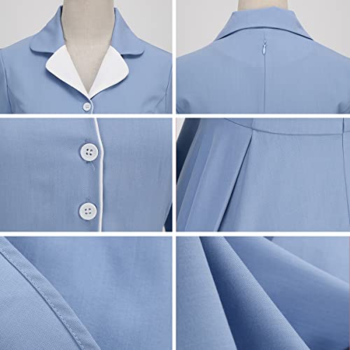 Image of Women 1950s Vintage Short Sleeve Peter Pan Collar Retro Swing A Line Midi Summer Dress Cocktail Party Evening Prom Gown
