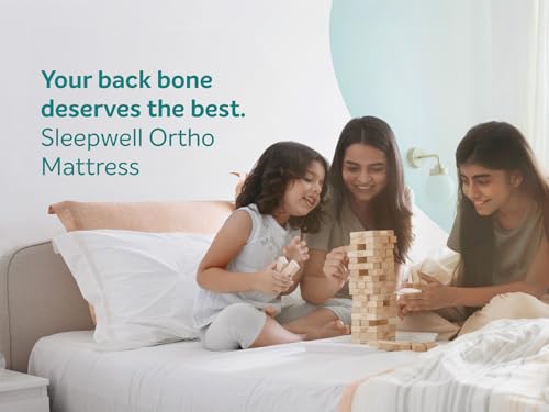 Image of Sleepwell Orthopedic 6 Inch Mattress | Single Bed Mattress | Body Support & Spine Care | Neem Fresche | Quiltec Foam | Knitted Fabric | Medium Firm | Comfortable Sleep | 72x30x6 | 10 Years Warranty
