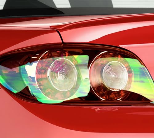 Image of HOME13 Self Adhesive Auto Car Tint Headlight Taillight Fog Light Vinyl Smoke Film Sheet Sticker Cover Car & Bike Protection Film (Chameleon Orange, 24x100 inch)