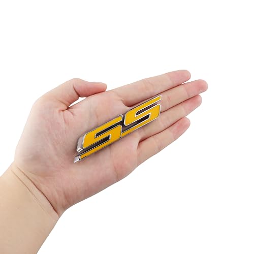 Image of 1PC SS Emblem 3D Metal Car Sticker Decoration Car Side Rear Badge for Cars Trucks SUV Luggage Computers (Yellow Silver)