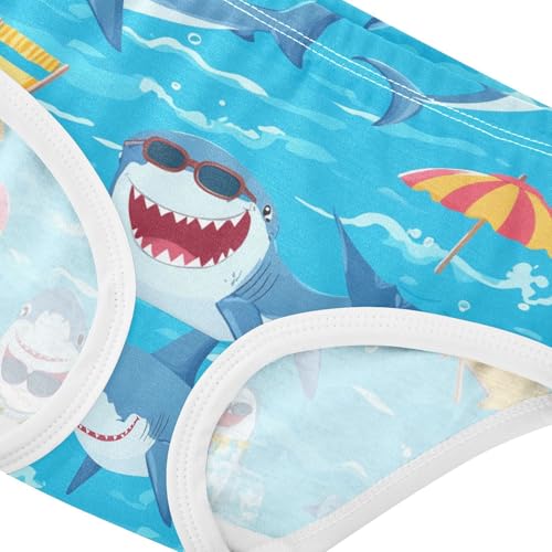 Wusikd Sharks Girls' Underwear Cotton Multiple Poses Girls Briefs Soft Toddler Underwear 2T4