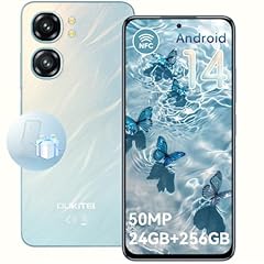 OUKITEL C58 Pro Smartphone Android 14-24GB RAM+256GB ROM(TF 1TB) Cellulare 6.7" HD+ 90Hz 5150mAh Telefono Cellulare Offerta 50MP+8MP Camera NFC/3 Slot/Fingerprint/Face ID/3.5mm Jack/OTG,verde