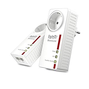 AVM FRITZ!Powerline 1220 Set (1,200 MBit/s, 2x Gigabit-LAN je Adapter, ideal für NAS-Anwendungen und HD-Streaming, deutschsprachige Version)