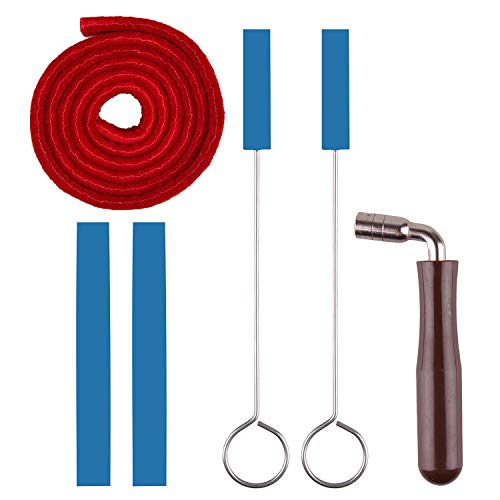 Piano Repairing Tool Piano Tuning Mute Fixing Tool Muting Felt Temperament Strip & 2 Rubber Mutes & 2 Rubber Mutes with Handles & Piano Tuning Hammer Wrench Pack of 6