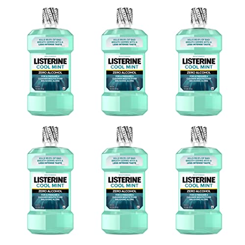 Listerine Zero Alcohol Mouthwash, AlcoholFree Oral Rinse to Kill 99