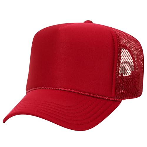 Image of OTTO Polyester Foam Front 5 Panel High Crown Mesh Back Trucker Hats in 97, Bulk, Wholesale