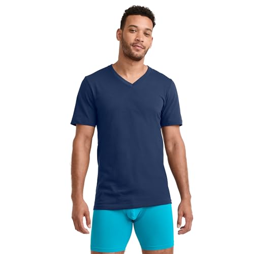 Image of Jockey Classic V-Neck Undershirt- 3 Pack - 100% Cotton T-Shirts for Men