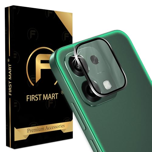 Image of FIRST MART Black Camera Ring Guard Protector for Oppo F33 | Tempered Glass with Metal Alloy Rings, HD Clear, Scratch Resistant, Case-Friendly | Pack of 1