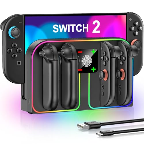 Switch 2 Charging Dock Compatible with Nintendo Switch(2025) Joycon Controller, Joypad 2 Charger/Fast Charging Stand Station with Magnetic Design PlayStation 3 Chargers