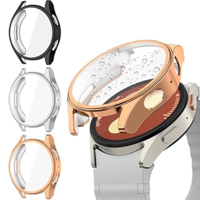 Tobfit 3 Piezas Funda Compatible con Samsung Galaxy Watch 7 40mm  Fundas Protectora de Pantalla de TPU Suave y Ultrafina  Ligero Anti-Arañazos  40mm  Negro/Oro Rosa/Plata 