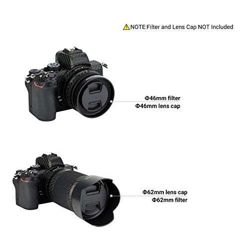 (1+1) Screw on + Bayonet Lens Hood Shade for Nikon Z50 Dual Lens Kit (Nikkor Z DX 16-50mm & 50-250mm) Replaces HN-40 and HB-90A Lens Hood