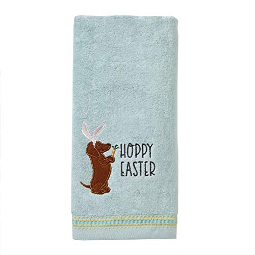 Image of SKL Home Hoppy Easter Hand Towel 2pc Set for Bath /Kitchen /Bar & Gift, Aqua