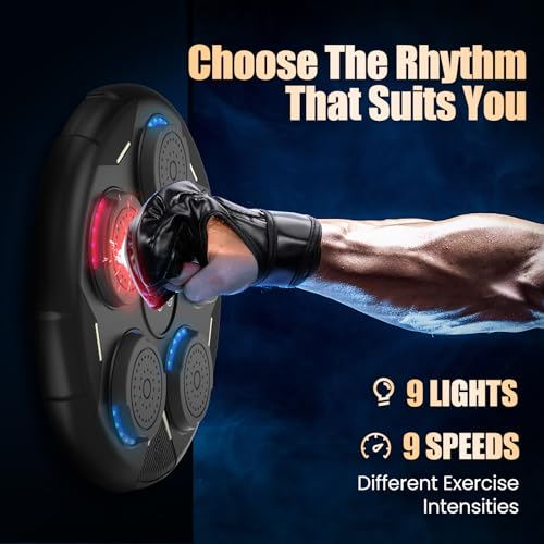 Music Boxing Machine, Smart Bluetooth Boxing Equipment, 9 Modes & 9 Speeds, Boxing Punching Bag with Gloves