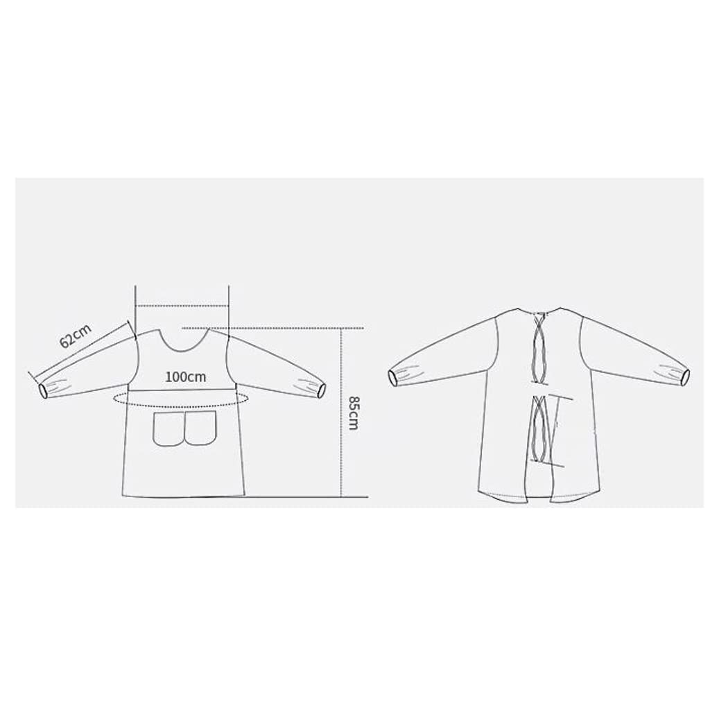 SSDD 8617 algodón Puro Espesado de Manga Larga Larga y otoño de otoño e Invierno Cocina Delantal Delantal Ropa de Trabajo Anti-Vestido for Hombres y Mujeres (Size : Blue)