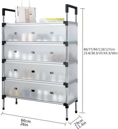 Pull Out Shoe Rack Rotating Shoe Cabinet Cabiner Rotate Rotating Shoe Storage Rack for Wardrobes Retractable，Space-Saving Hidden Shoe Cabinet - Adjustable Metal Shoe Rack for Entryway & Hall
