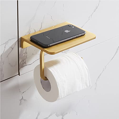 SXKJ Juego de Accesorios de baño Dorados con Acabado Cepillado. Incluye Estante, toallero, Colgador de Toallas, Soporte para Papel higiénico, escobillero. Juego de Accesorios de baño pr