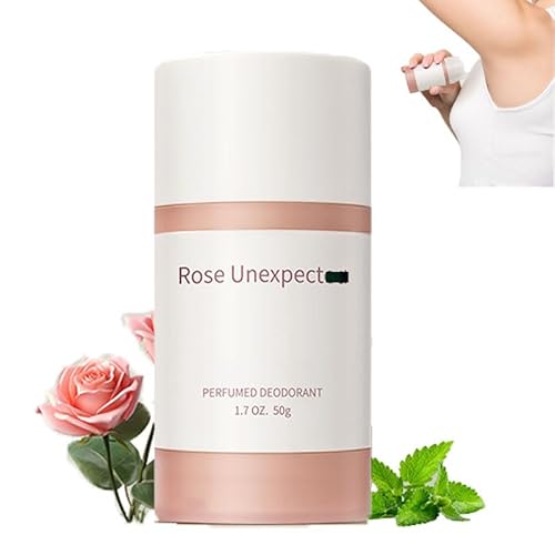Deodorante stick per tutto il corpo al profumo di rosa, deodorante naturale a lunga durata, senza alluminio per donne e uomini, mini stick solido da viaggio, massima protezione dall'umidità (1PCS)