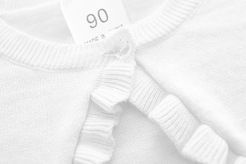 Image of Girls Cardigan Sweater Button Knit Sweater Kids Ruffle Long Sleeve Dress Cover Up Size 12M-6T