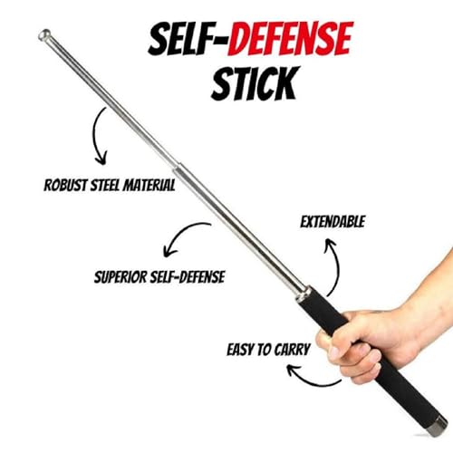 Image of Wissel Self Defence Stick | Extendable Safety Stick for Men and Women | Camping with Comfortable Grip | Anti Slip | Foldable (Pack of 1)