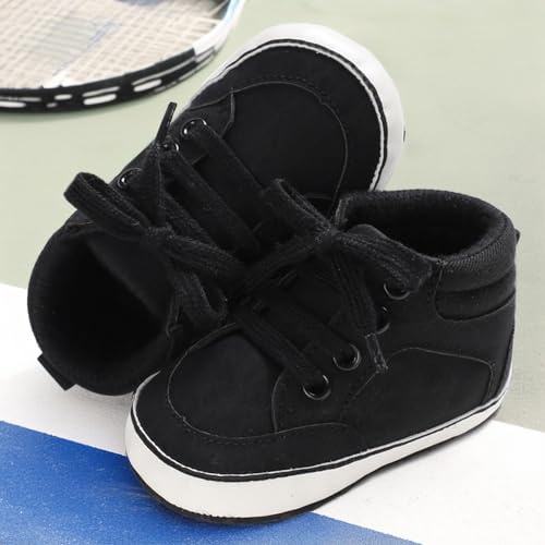 Image of CENCIRILY Baby Boys Girls High Top Sneakers Soft Soles Anti Skid Infant Ankle Shoes Toddler Prewalker First Walking Crib Shoes