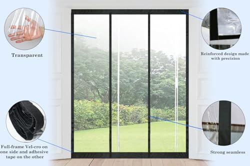 Image of The Furnishing Tree Magnetic AC Curtain | Transparent, Thermal-Insulated Door Screen | Hands-Free for Shops, Kitchens, Bedrooms, and AC Rooms, Fit Doors Upto - WxH(70 inchx142 inch), PVC Thickness 0.30 mm.