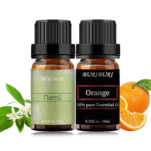 Buriburi Pure Neroli Essential Oil Bundle With Orange Essential Oil Organic Aromatherapy Oils 10Ml 0.33 Oz For Diffuser Humidifier #TOP13
