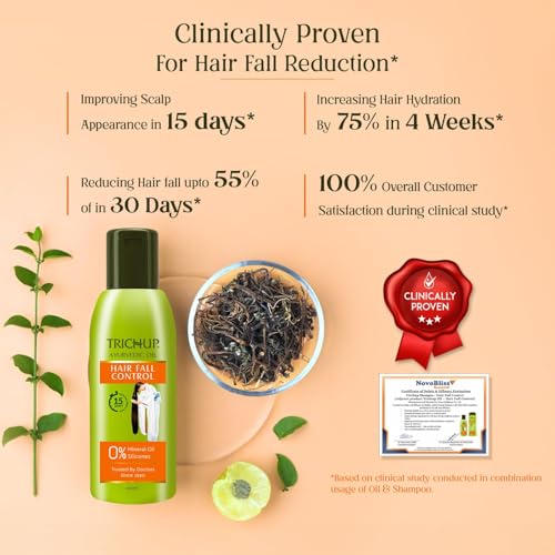 Trichup Ayurvedic Hair Fall Control Oil | No Mineral & Paraben- Pack of 2 x 200ml
