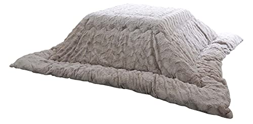 こたつ布団 正方形 185 185 薄がけ あったか マイクロファイバー ふわふわ 無地 コタツ布団 (185x185, ファーグレー)