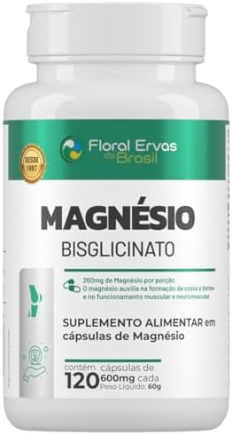Magnésio Bisglicinato 600mg Quelado com Glicina – 120 Cápsulas | ...