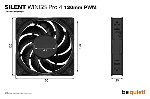 Image of be quiet! Silent Wings Pro 4 120mm PWM 3000 RPM Premium Low Noise Cooling Fan | 4-Pin | BL098