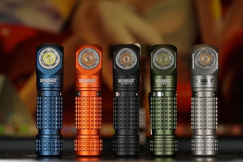 Image of Manker E03H III Rechargeable Headlamp Pocket Mini Flashlight with Clip - 90 Degree EDC Right Angle Flashlight with Headband and Magnet Tail (4000K High CRI 519A, Army Green)