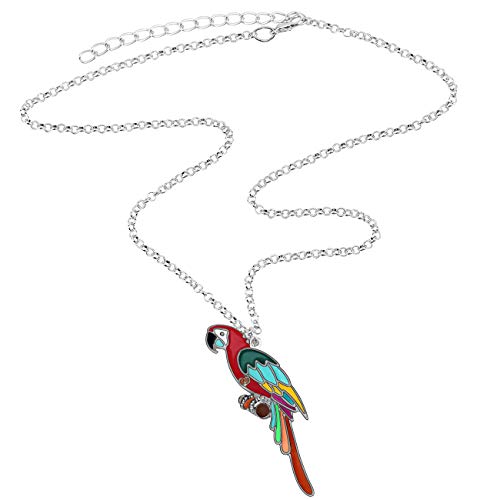 Doway Charm Metal Colorful Enamel Tropic Macaws Parrot Bird Pendant Necklace For Women Girls Alloy Chain Fashion Jewelry Gifts (Multicolor) #TOP3
