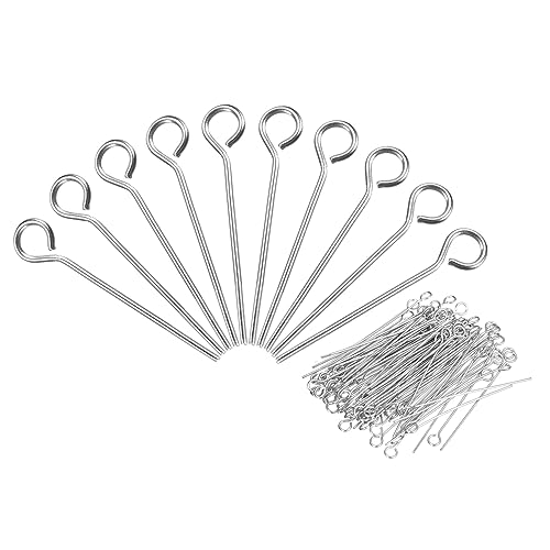 Patikil 200Pcs Eye Pins Jewelry Findings Eye Pins 18Mm Stainless Steel Eye Pins For Jewelry Making Diy Craft Necklaces Bracelets Earrings 22 Gauge Silver 3.3Mm Head Pins #TOP15