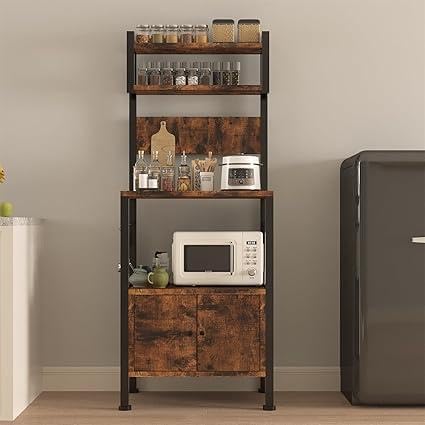 ZXD レンジラック キッチンラック 幅605段 扉 収納