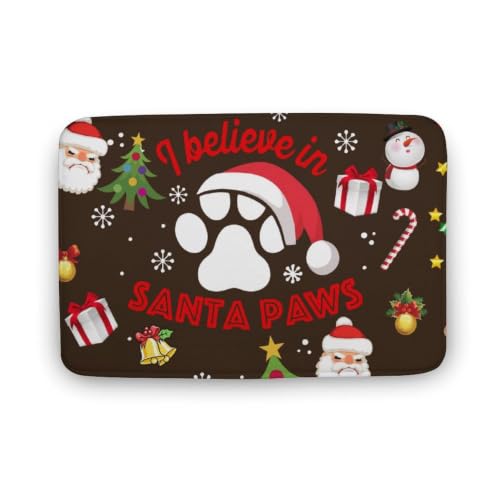 �o�X�}�b�g 40×60cm I Believe in Santa Paws �N���X�}�X ������ �R�[�����t���[�X ���ӂ��}�b�g �t���t�� �z�� ����~�� ���փ}�b�g �����C���e���A �E�ߏ� ���ʏ�